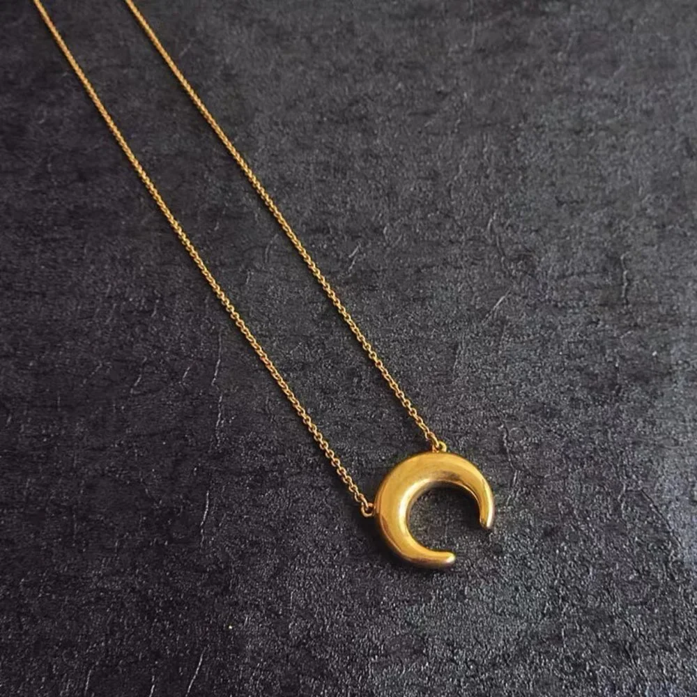 Madewell Chunky Crescent Moon Necklace - Picture 2 of 3
